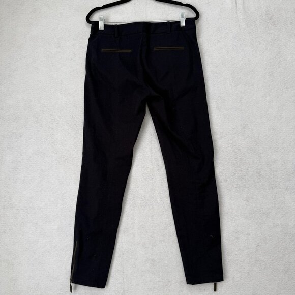 Massimo Dutti Pants Womens Small navy Slim Tapered Ankle Zip Pockets Side Zip - Picture 9 of 10